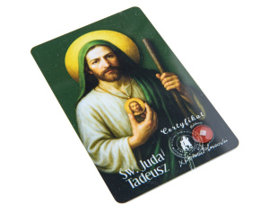 Karta z modlitwą i relikwiami Święty Juda Tadeusz
