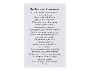 Obrazek do książeczki papierowy ze św. Franciszkiem