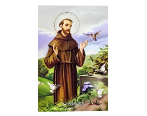 Obrazek do książeczki papierowy ze św. Franciszkiem