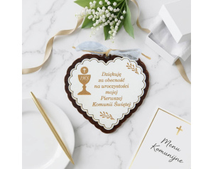 Podziękowanie Magnes na Pierwszą Komunię Serce