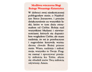 Karta z modlitwą Sługa Boży Wenanty Katarzyniec