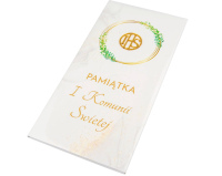 Pamiątka I Komunii Świętej – Minimalistyczna, zielony wianek