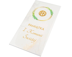 Pamiątka I Komunii Świętej – Minimalistyczna, zielony wianek