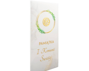 Pamiątka I Komunii Świętej – Minimalistyczna, zielony wianek