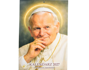 Kalendarz ścienny Jan Paweł II 2027 – kalendarz katolicki z cytatami papieża