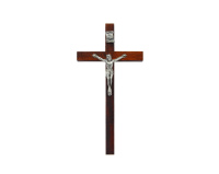 Krzyż drewniany 12 cm prosty brązowy