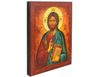 Ikona religijna – Jezus Pantokrator w geście błogosławieństwa, rozmiar 10 x 13 cm