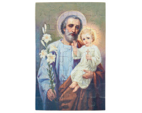 Puzzle religijne – święty Józef z Dzieciątkiem Jezus i lilią