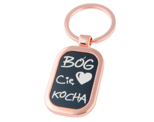 Brelok „Bóg Cię kocha” – czarne tło