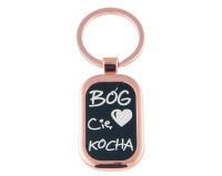 Brelok „Bóg Cię kocha” – czarne tło