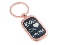 Brelok „Bóg Cię kocha” – czarne tło