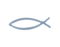 Naklejka na samochód Ryba Ichthys 3D – kolor srebrny