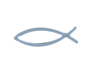 Naklejka na samochód Ryba Ichthys 3D – kolor srebrny