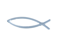 Naklejka na samochód Ryba Ichthys 3D – kolor srebrny