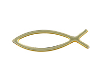 Naklejka na samochód Ryba Ichthys 3D – kolor złoty