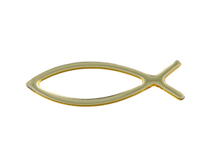 Naklejka na samochód Ryba Ichthys 3D – kolor złoty