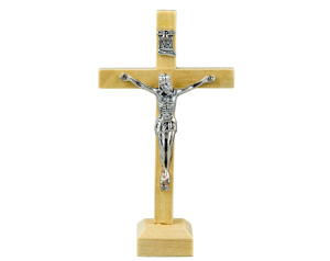 Krzyżyk stojący drewniany 11 cm jasny