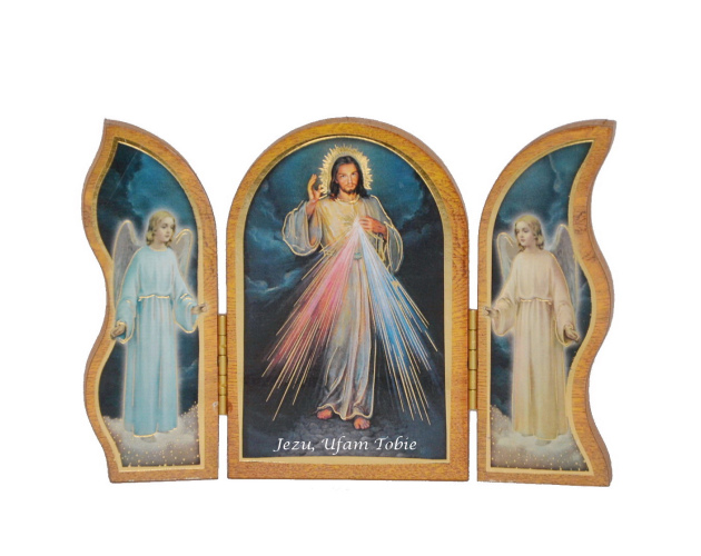 Obrazek Tryptyk Jezus Miłosierny z Aniołami