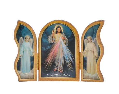 Obrazek Tryptyk Jezus Miłosierny z Aniołami