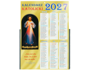 Kalendarz Katolicki Planszowy z Jezusem Miłosiernym 2027