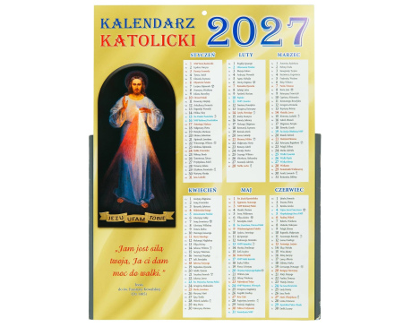 Kalendarz Katolicki Planszowy z Jezusem Miłosiernym 2027