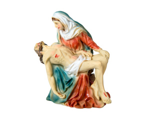 Figurka Pieta – Matka Boża Bolesna z Jezusem, malowana