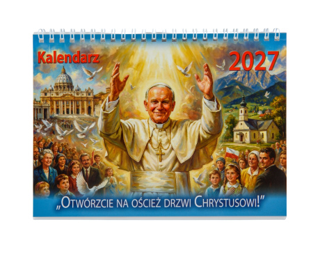 Kalendarz Biurkowy 2027 ze świętym Janem Pawłem II