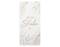 kartka na ślub W dniu Ślubu – eleganckie liście