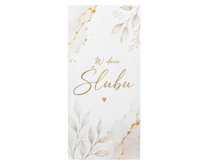 kartka na ślub W dniu Ślubu – eleganckie liście