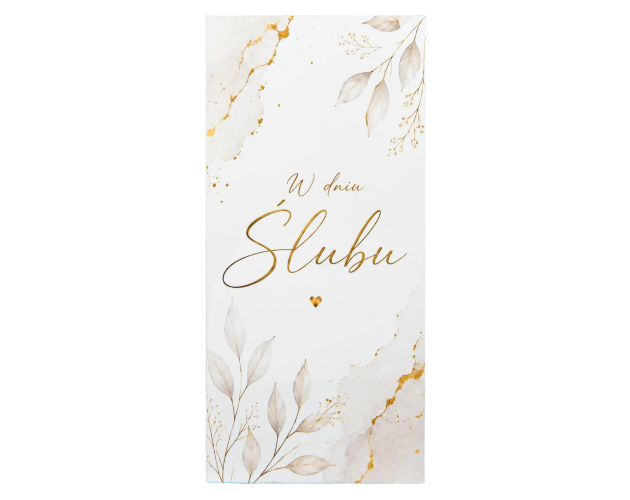 kartka na ślub W dniu Ślubu – eleganckie liście