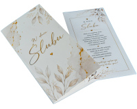 kartka na ślub W dniu Ślubu – eleganckie liście