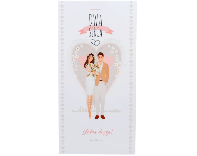 Kartka ślubna Dwa Serca – boho serce i kwiaty