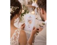 Kartka ślubna Dwa Serca – boho serce i kwiaty