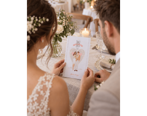 Kartka ślubna Dwa Serca – boho serce i kwiaty