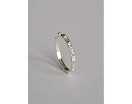 Różaniec Srebrny Na Palec Obrączka Wzór 1A