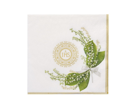 Serwetka komunijna z konwalią złota