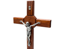 Krzyż stojący drewniany z pasyjką 40 cm – ciemny