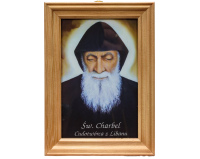 Obrazek Św. Charbel w ramce drewnianej – Cudotwórca z Libanu