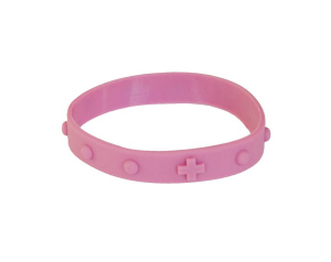 Różaniec na rękę - opaska na rękę, różowa