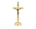 Krzyż Metalowy Stojący w Kolorze Złotym
