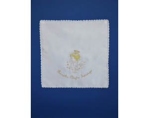 Szatka do chrztu  z Aniołkiem, żółta KWADRAT