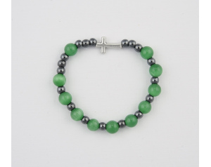 Różaniec Bransoletka Kocie Oko Ciemny Zielony