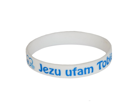 Opaska na rękę Jezu Ufam Tobie biała