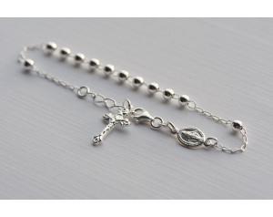 Różaniec 10 bransoletka srebrna