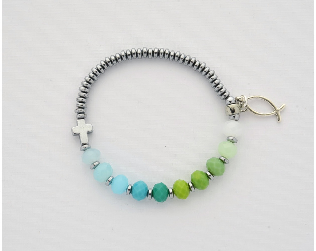 Różaniec Bransoletka Damska 10 Hematyt, Kolorowa