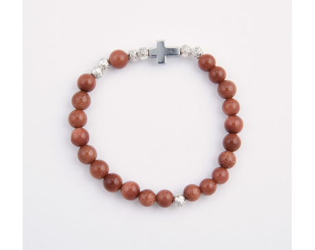 Bransoletka z Krzyżykiem z Kamieni Piasek Pustyni