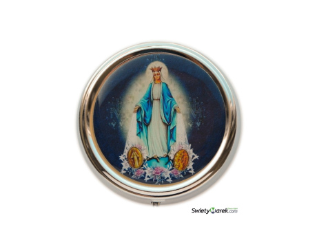 Pudełko na różaniec z Matką Boską od Cudownego Medalika