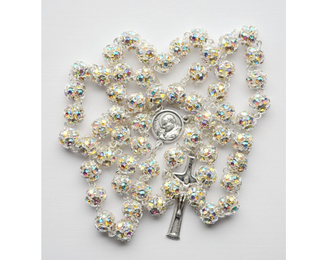 Różaniec z Kryształu Svarowskiego Kryształ Opalizowany