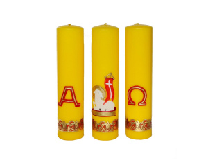 Komplet świec ołtarzowych z wzorem Wielkanocnym