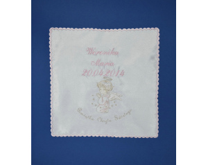 Szatka do Chrztu Świętego z haftem, kolor RÓŻOWY